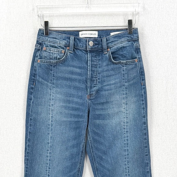 ARITZIA DENIM FORUM Arlo Hi Rise Seam Straight Jeans Womens 28 Medium Wash Blue - Picture 6 of 16